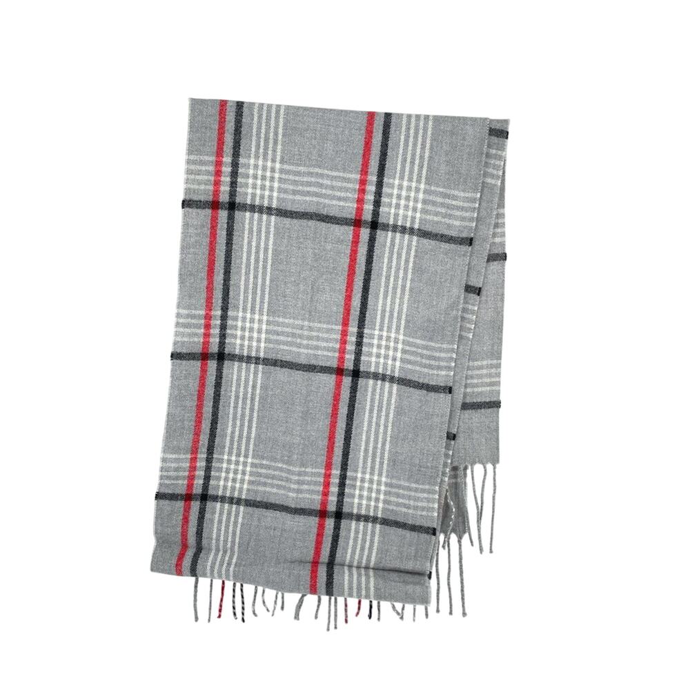 Calvin Klein Gray Women's Modern Plaid Woven Scarf